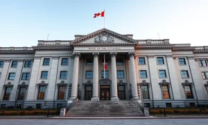 Bank of Canada building in Ottawa on a clear day