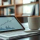 Bank of Hawaii stock chart and coffee on a desk, representing dividend analysis.
