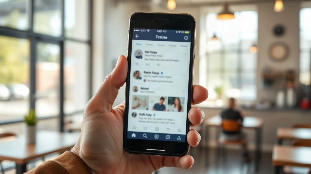 Person holding a smartphone with a social media feed, representing Bluesky's new algorithmic opt-out feature
