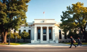 The Federal Reserve Building in Washington, D.C., where policymakers are expected to hold interest rates steady.