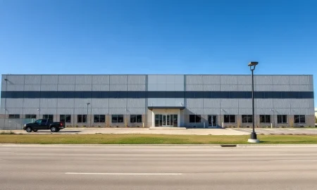Exterior view of the Electrovaya battery manufacturing facility in Jamestown, New York