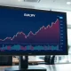 EUR/JPY currency chart showing an upward trend on a trading screen
