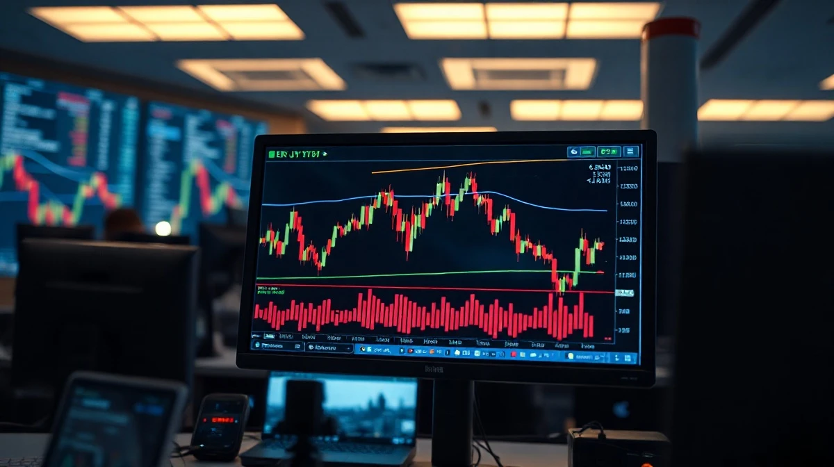 EUR/JPY trading chart on a professional forex terminal screen