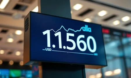 EUR/USD price chart showing resistance at 1.1560 on a trading screen