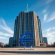 European Central Bank headquarters in Frankfurt on a sunny day