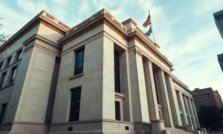 Federal Reserve Bank of St. Louis building exterior on a sunny day