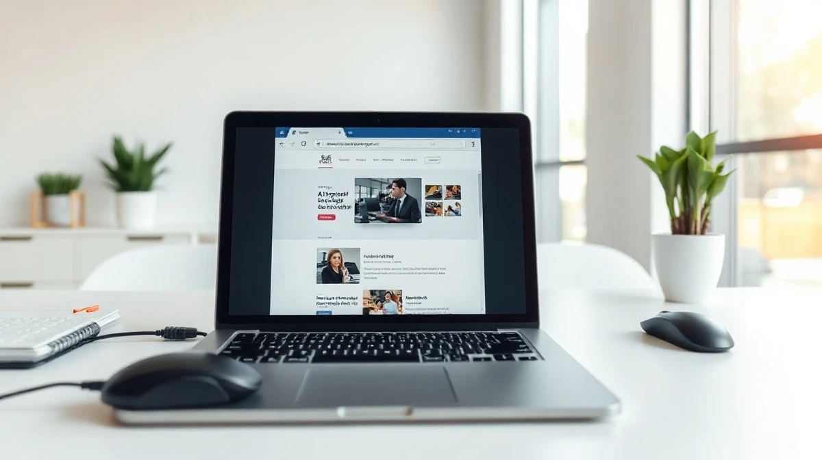 Laptop with browser interface and cursor, representing Hark's Handoff browser-use AI agent