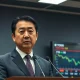 Japan's top currency diplomat Atsushi Mimura at a press conference in Tokyo