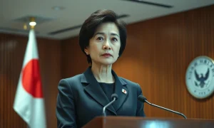 Japan Prime Minister Sanae Takaichi at a press conference in Tokyo