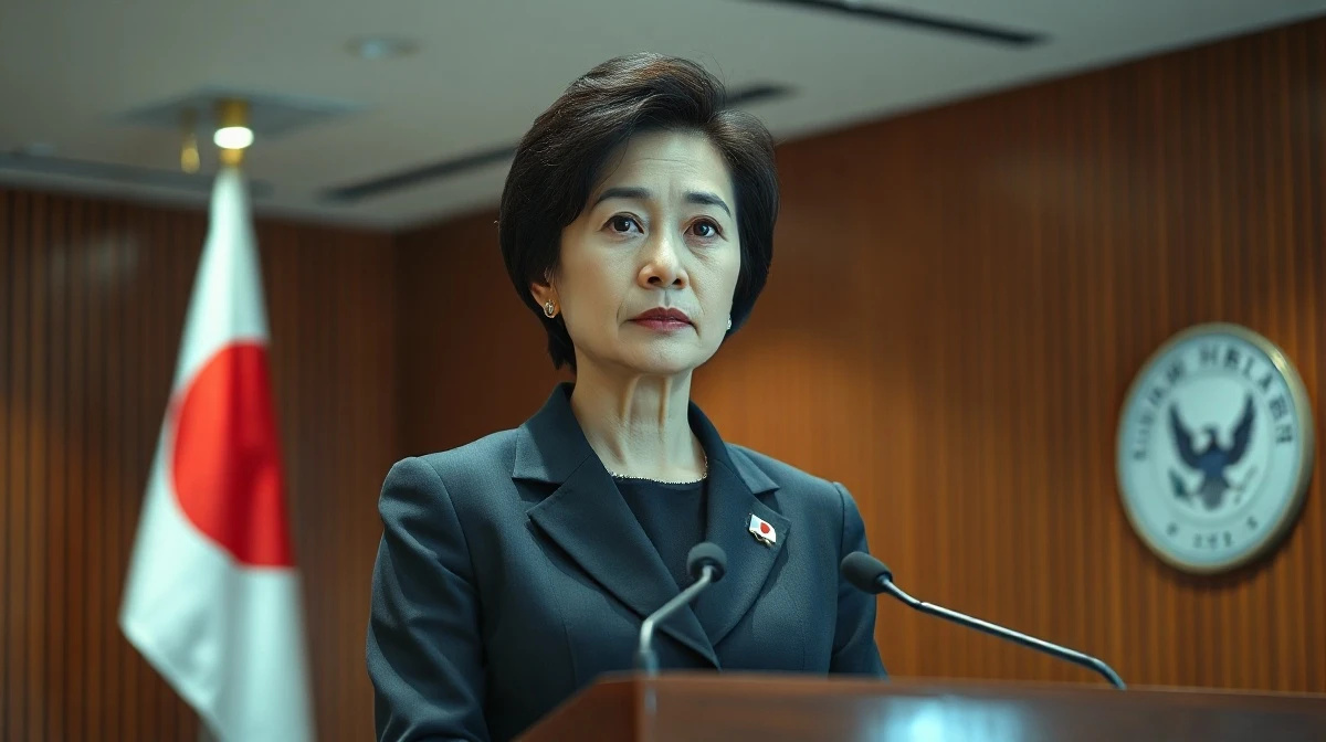 Japan Prime Minister Sanae Takaichi at a press conference in Tokyo