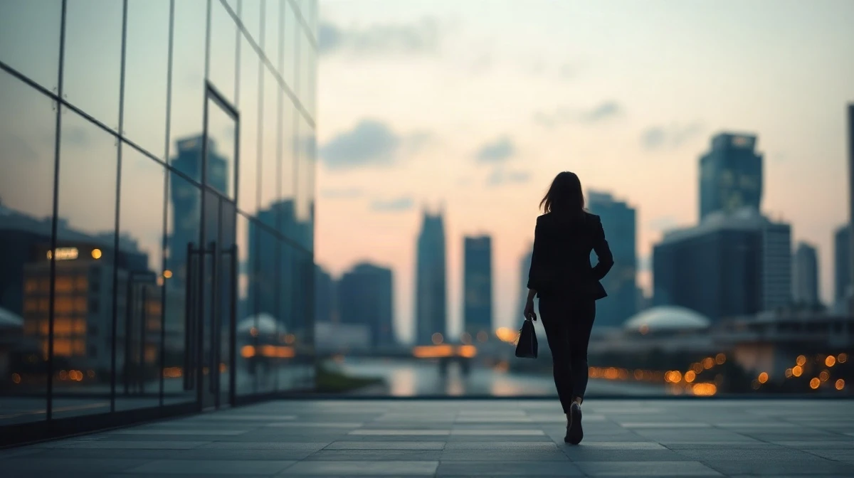 Sandhya Devanathan, former Meta India VP, now at OpenAI, walking near a Singapore office building