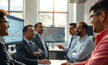 Navi fintech office in Bengaluru with team reviewing financial data