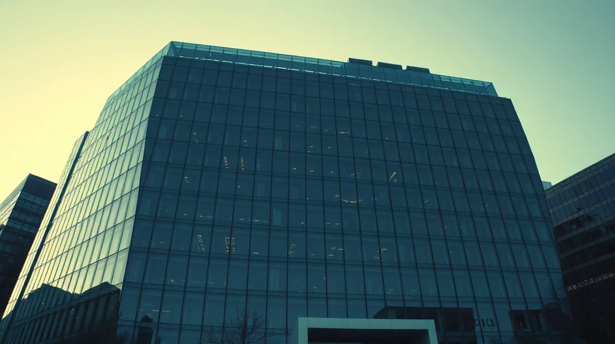Exterior of a modern tech office building, representing Meta's headquarters, under a clear sky.