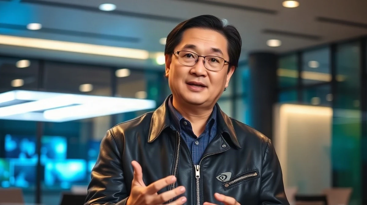 Nvidia CEO Jensen Huang speaking during an interview about the company's gross margins and AI chip demand.