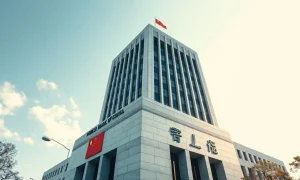People's Bank of China headquarters in Beijing on a clear day