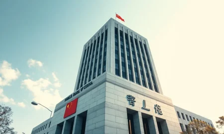 People's Bank of China headquarters in Beijing on a clear day