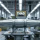 THAAD interceptor missile in assembly at a defense manufacturing facility