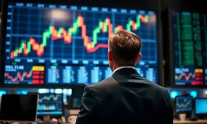 Financial analyst watching an upward trending GBP/USD chart on a trading floor display