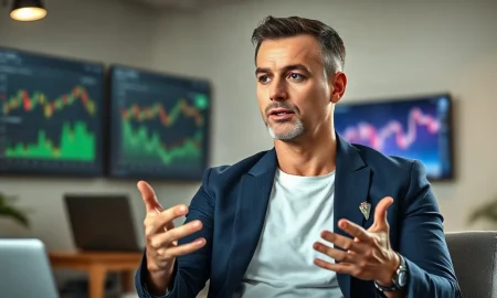 Sasha Orloff, CEO of Puzzle, in a modern office setting, discussing fundraising and financial metrics.