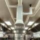 Sonic Fire Tech's acoustic fire suppression system installed in a commercial kitchen ceiling