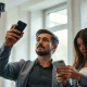 Customers checking smartphones during a Verizon service outage