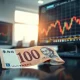 Japanese Yen banknotes and a financial chart on a desk, symbolizing currency market uncertainty