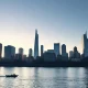 Frankfurt skyline with European Central Bank headquarters under clear morning light