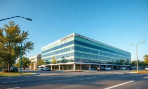 Modern commercial real estate building complex representing W. P. Carey's net lease portfolio.
