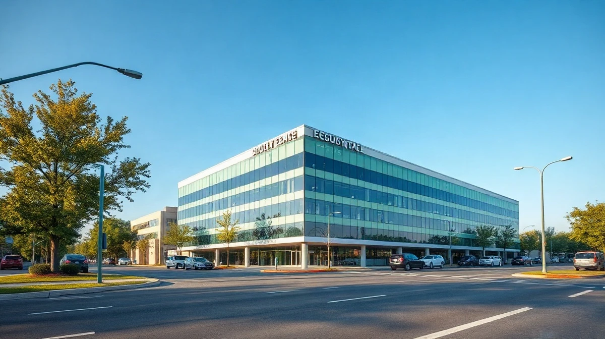 Modern commercial real estate building complex representing W. P. Carey's net lease portfolio.