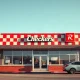 Exterior of a Checkers fast-food restaurant with a car at the drive-thru menu board.