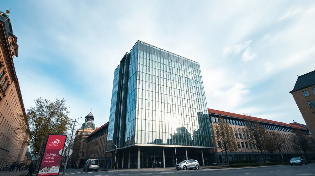 European Central Bank headquarters in Frankfurt with clear sky, representing eurozone monetary policy