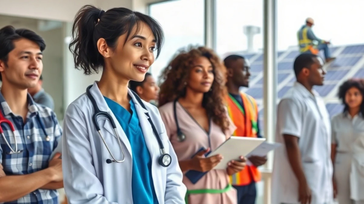 Nurse practitioner and solar panel installers representing fastest-growing U.S. jobs through 2035