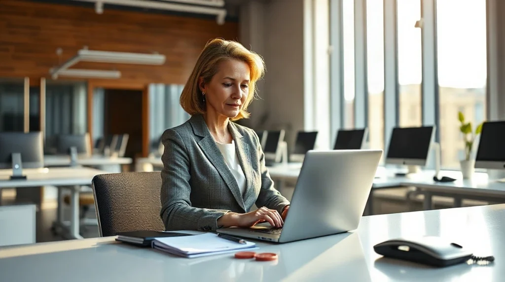 Consumer advice columnist working at a desk in a newsroom, answering reader questions