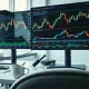 Financial newsroom monitors showing stock charts and market data during the first week of September 2026