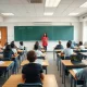 Students working without digital devices in a New York City public school classroom