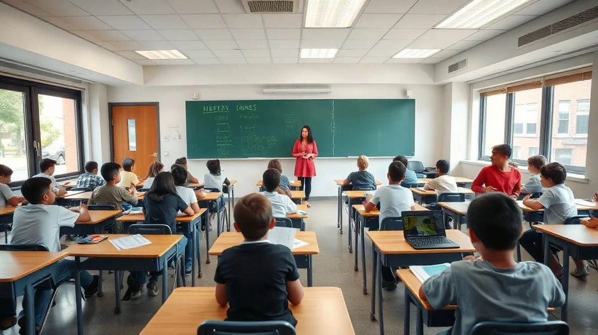 Students working without digital devices in a New York City public school classroom