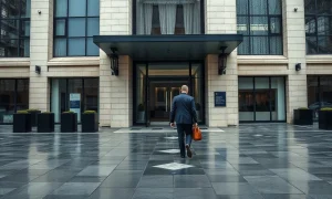 Paris headquarters of the OECD on an overcast morning as UK growth forecasts are revised upward