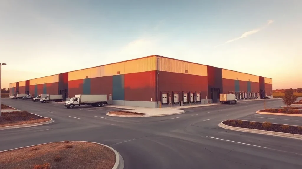 Modern industrial warehouse complex representing Realty Income's industrial property investments