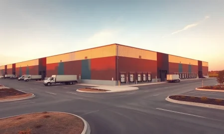Modern industrial warehouse complex representing Realty Income's industrial property investments
