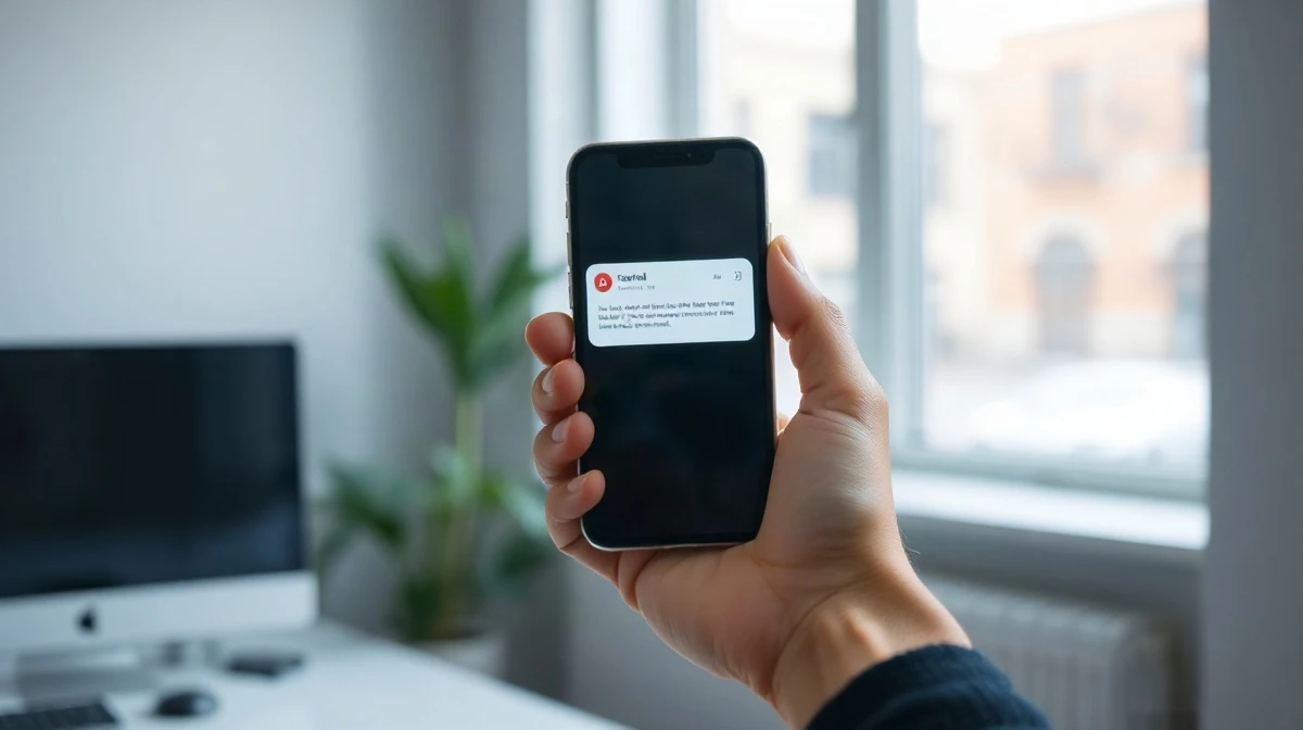 Person holding smartphone with email notification, representing password reset attacks on X after X Money launch