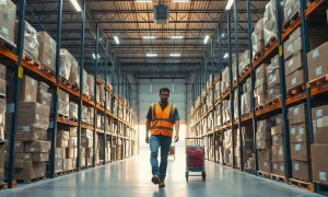 Warehouse workers moving boxes along a conveyor line during the holiday hiring season