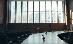 Empty parliamentary committee hearing room in Canberra where ASIC testified on prediction markets