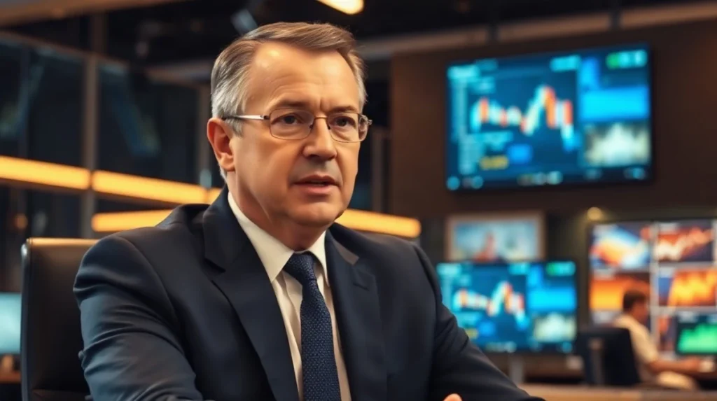 Blackstone executive speaking in a television studio interview