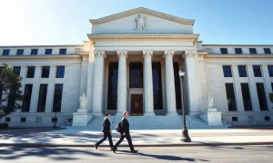 Federal Reserve headquarters building in Washington, D.C., on a sunny morning