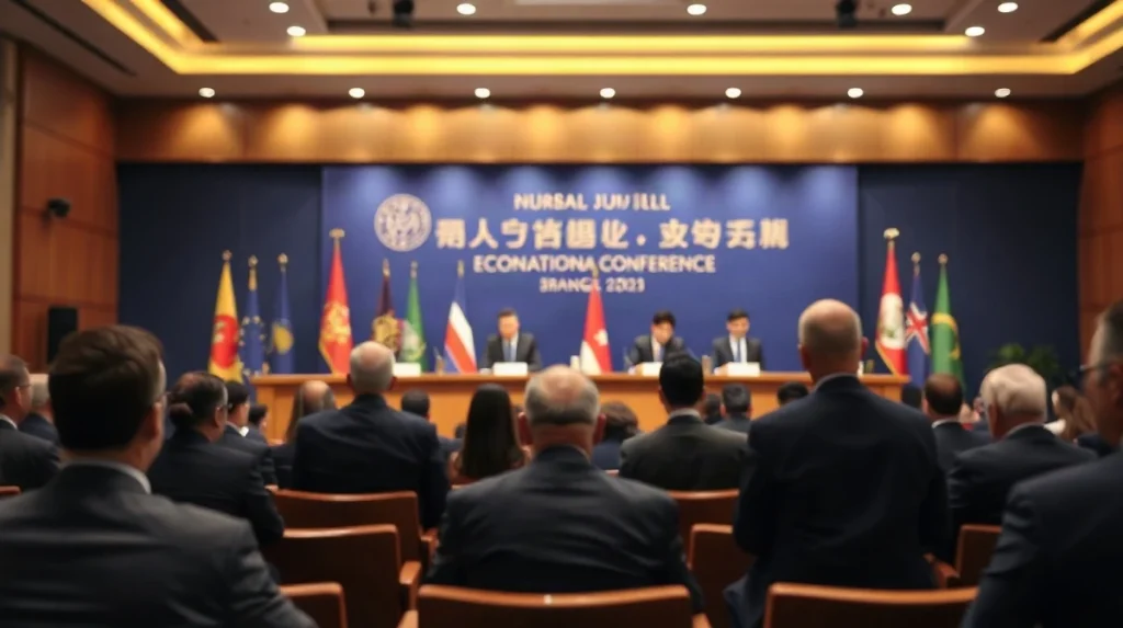Policymakers on a panel at the IMF and World Bank meetings discussing AI's impact on jobs